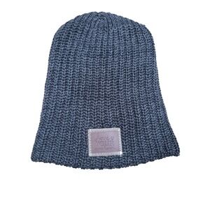 Love Your Melon Knit Beanie Hat Gray Cotton Made in USA Athleisure